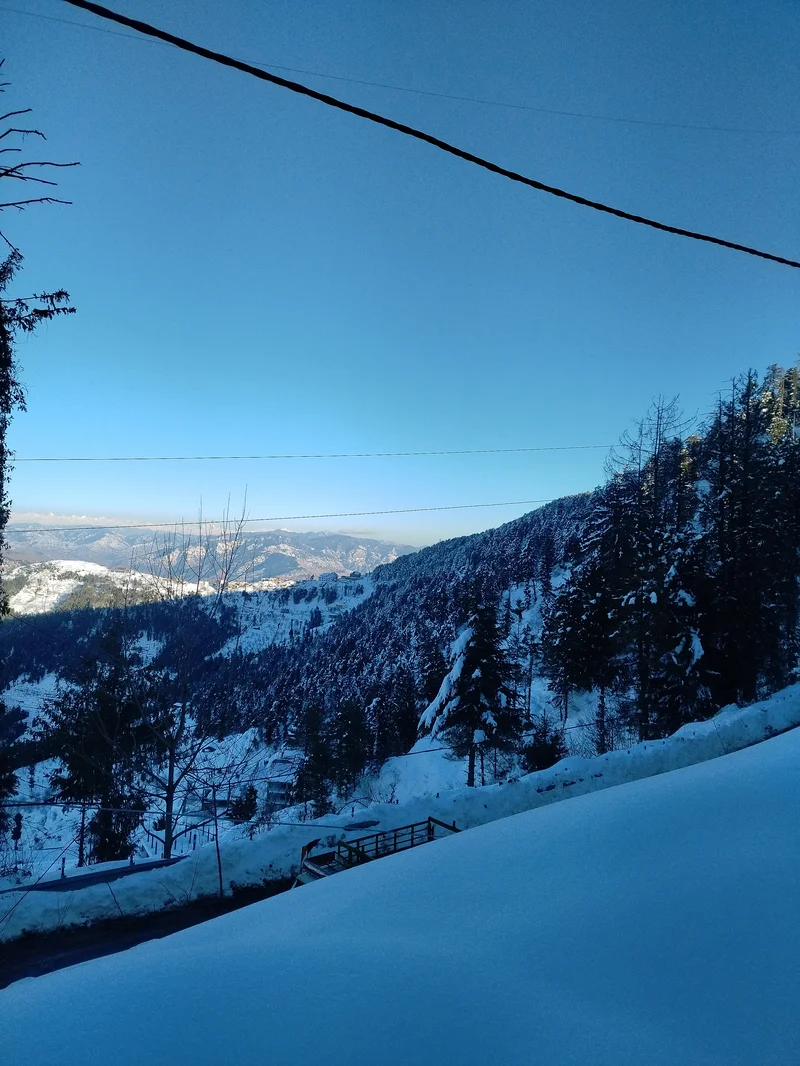 Snow view from Galu temple, Kufri