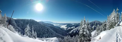 Panoramic view of Shimla valley and snow-capped Himalayan peaks